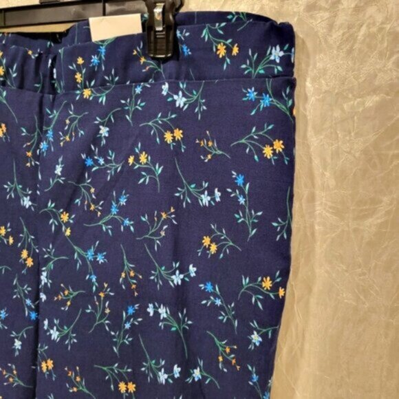 Blue Floral Cropped Capri Pants Size 3X Jules & Leopold - Picture 5 of 8